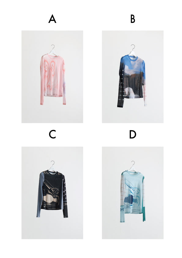 Graphic Mesh "Velour" Top