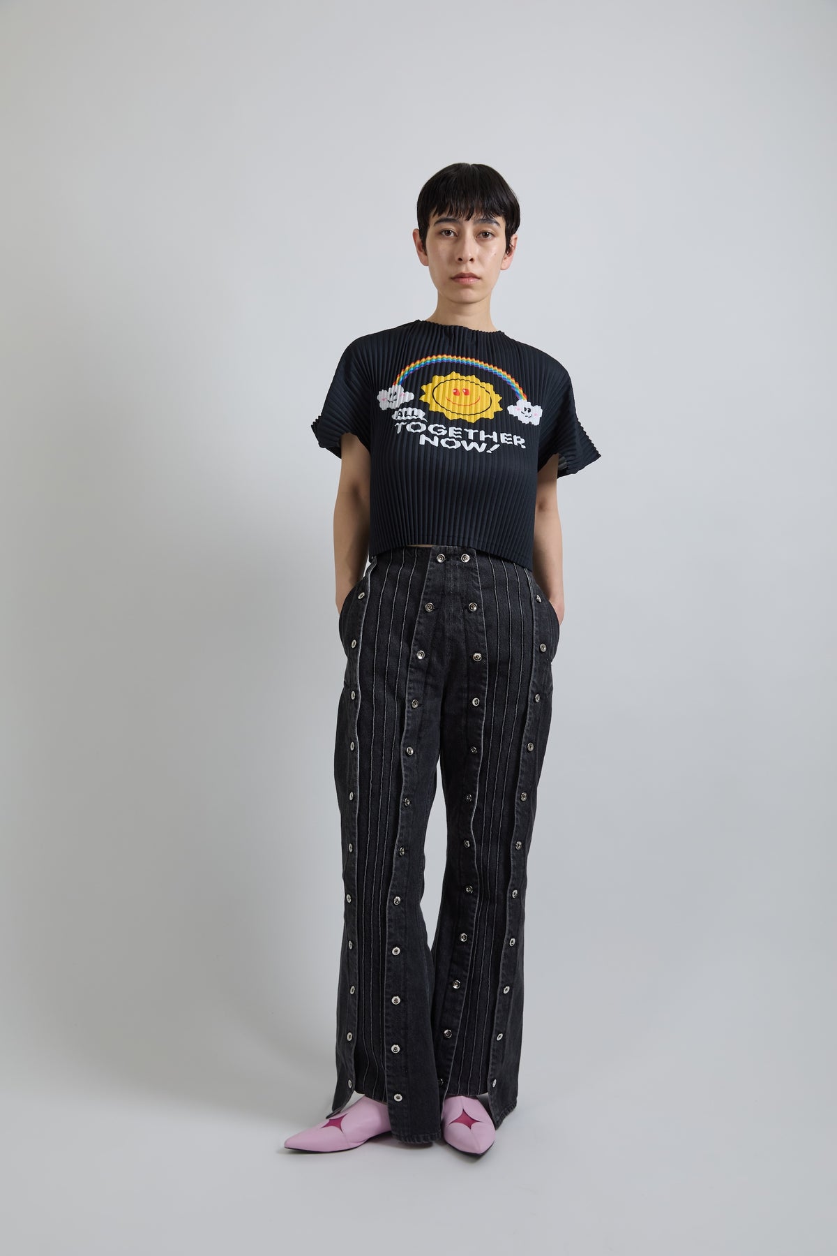 Graphic Pleats T-shirt