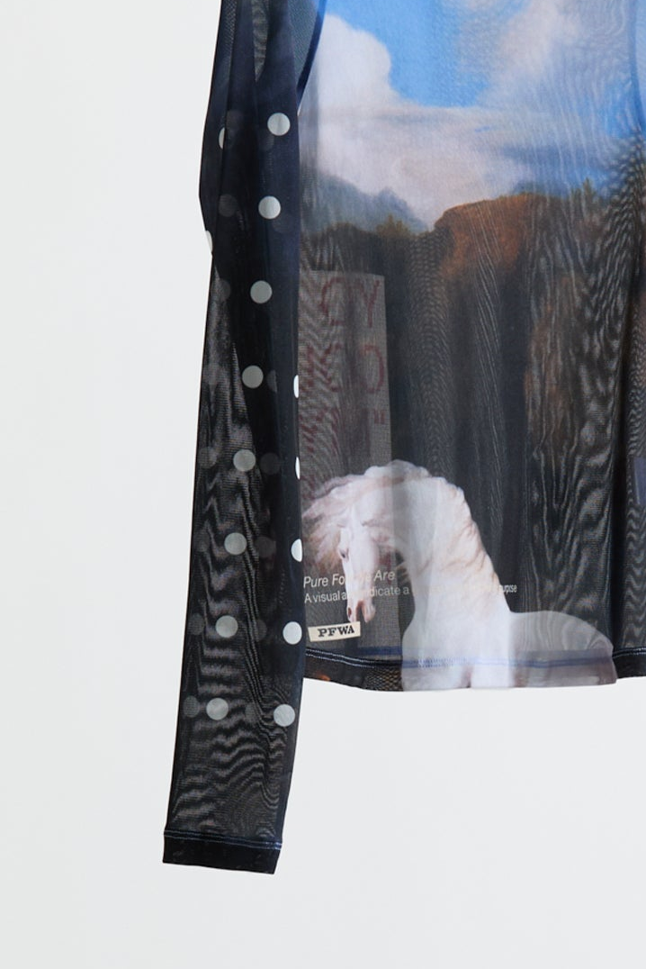 Graphic Mesh Top