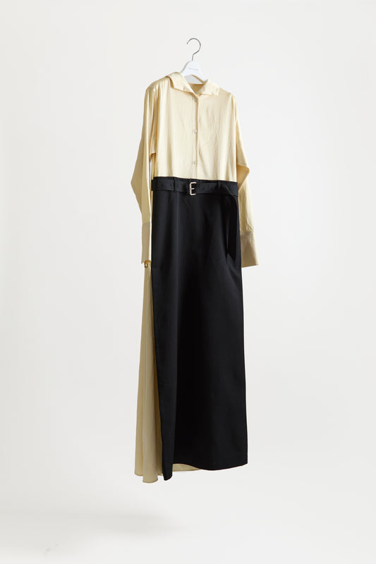 Trompe l'oeil Mantle Dress (Viscose/Wool)