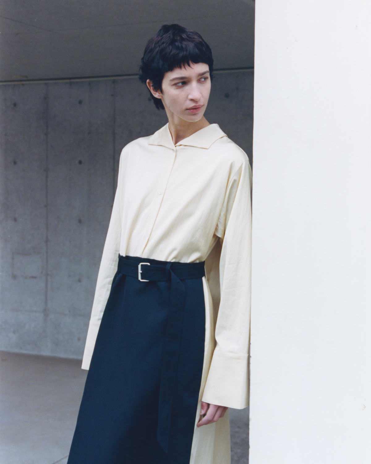 Trompe l'oeil Mantle Dress (Viscose/Wool)