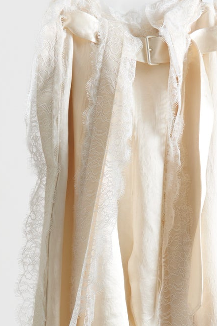 Lace Trimed Frame Trousers