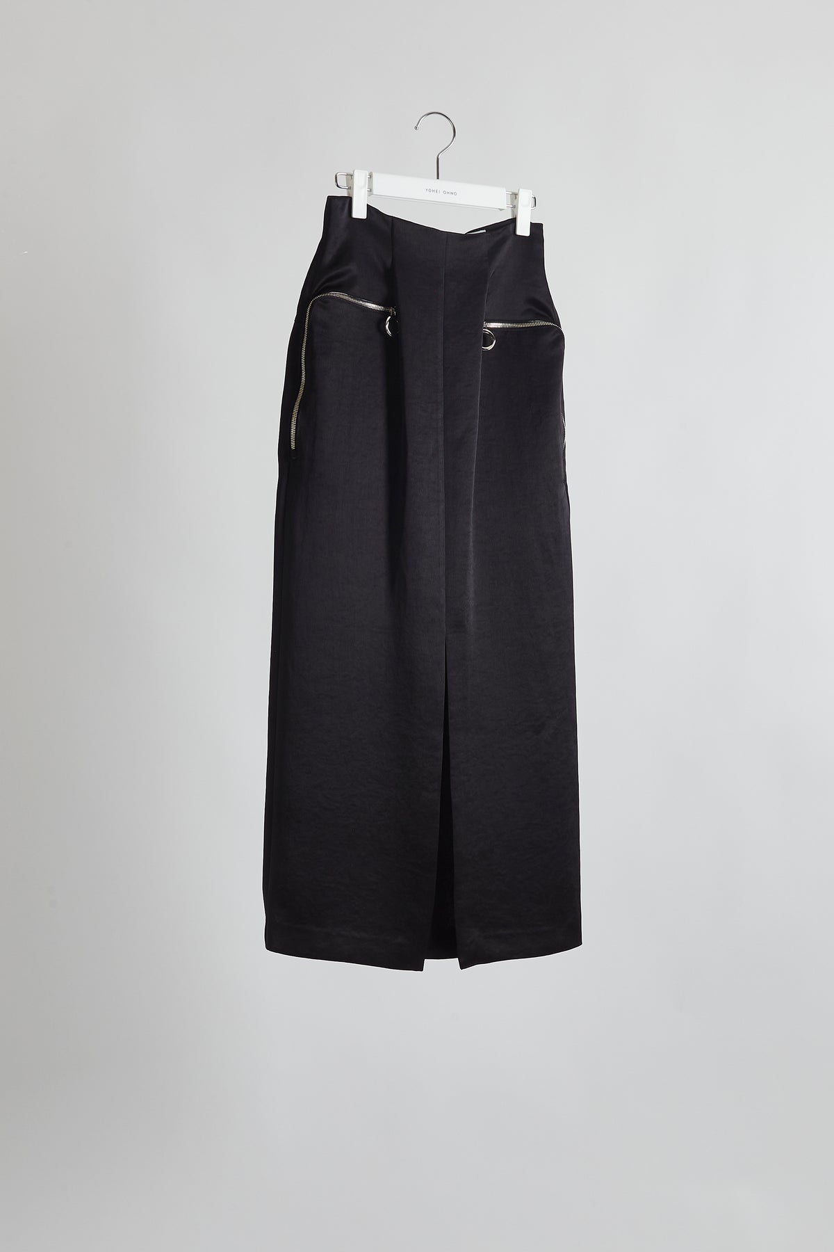 Square Zip Satin Skirt