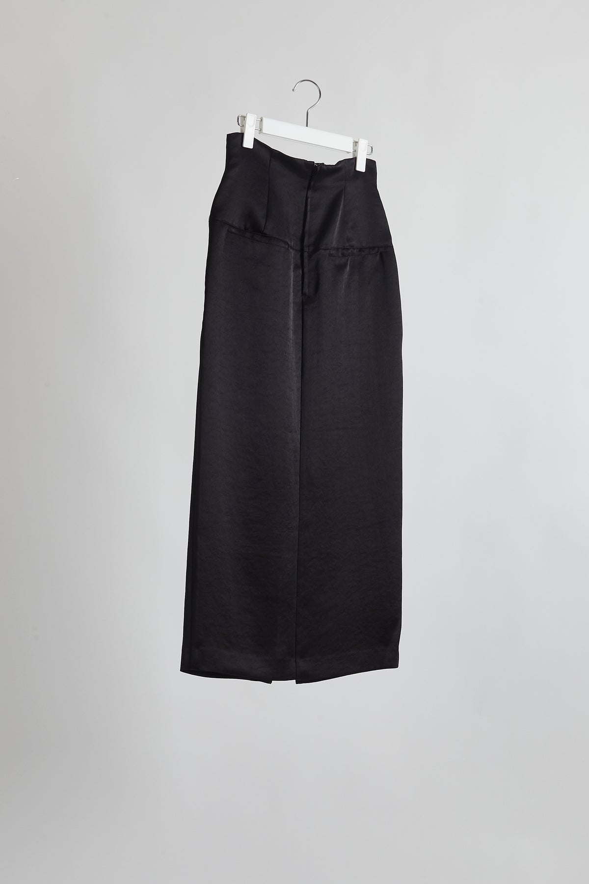 Square Zip Satin Skirt