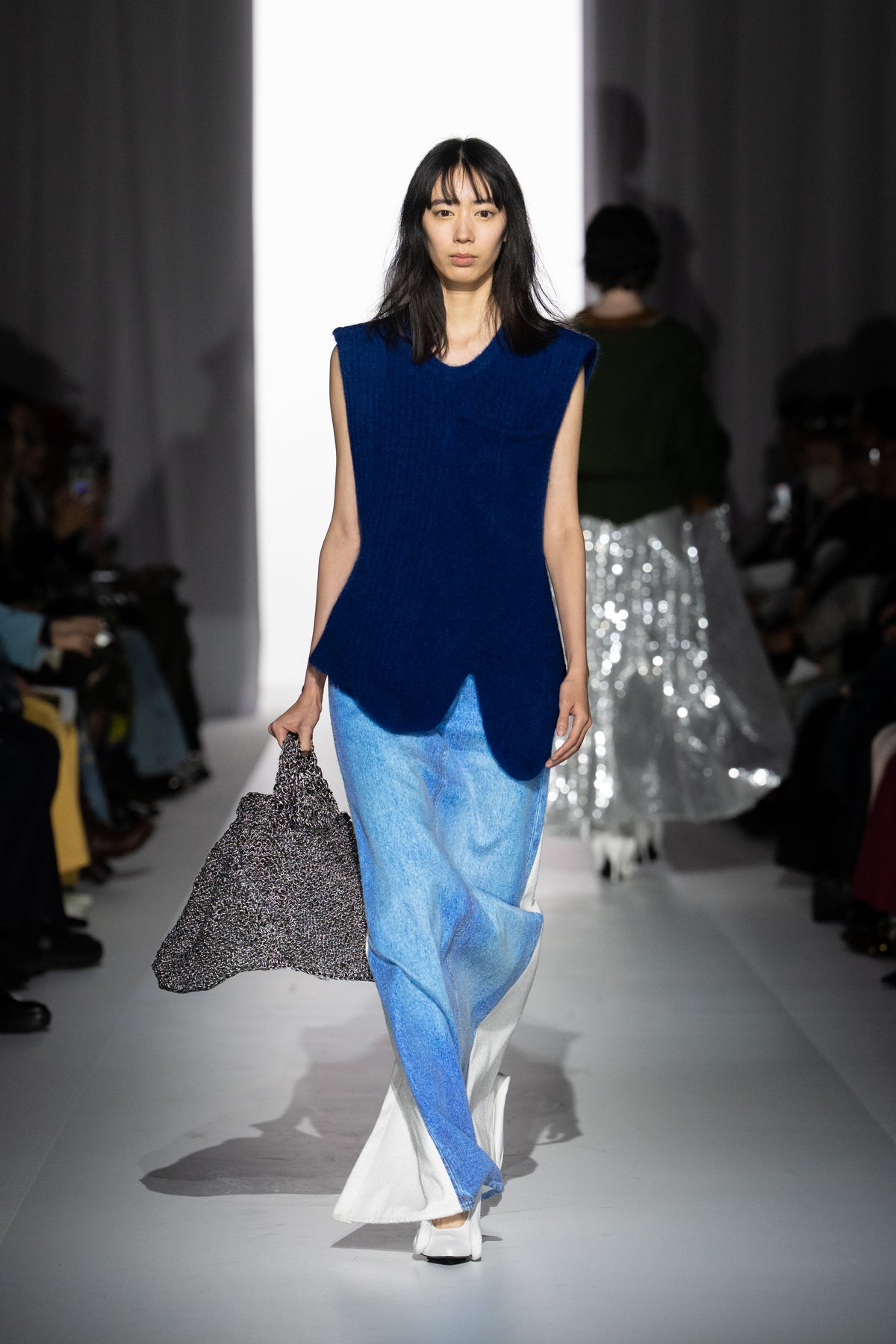 Trompe l'oeil  Denim "Long" Skirt